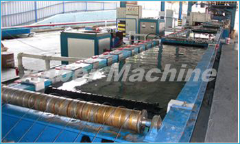 wire feed in the zinc pool of the wire galvanizing line